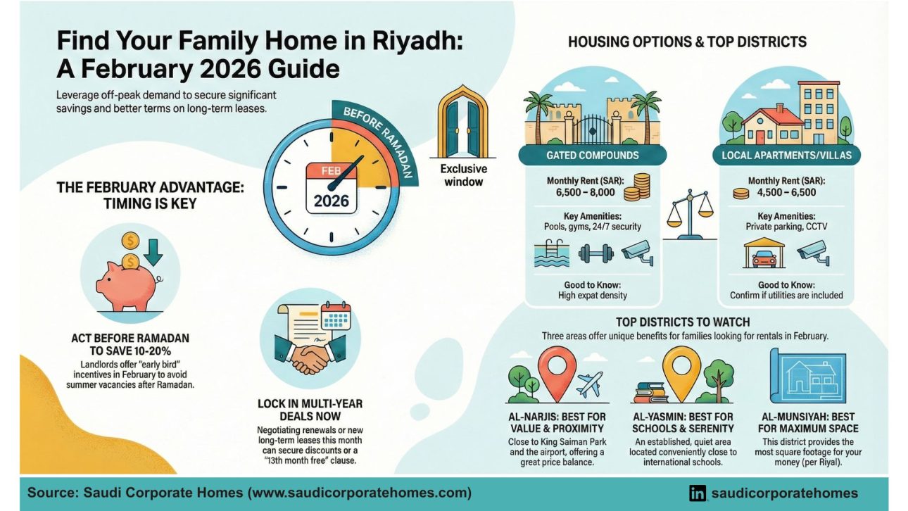Top Compounds for Families in Riyadh: February 2026 Rent Trends
